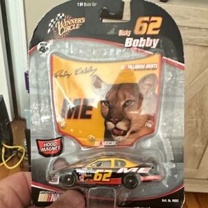 Nascar Ricky Bobby #62 Diecast Car with Hood Magnet - Red and Yellow